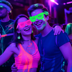 Mega-L 12 Pcs Glow in the Dark Glasses, Glow in the Dark Party Supplies, Neon Fl