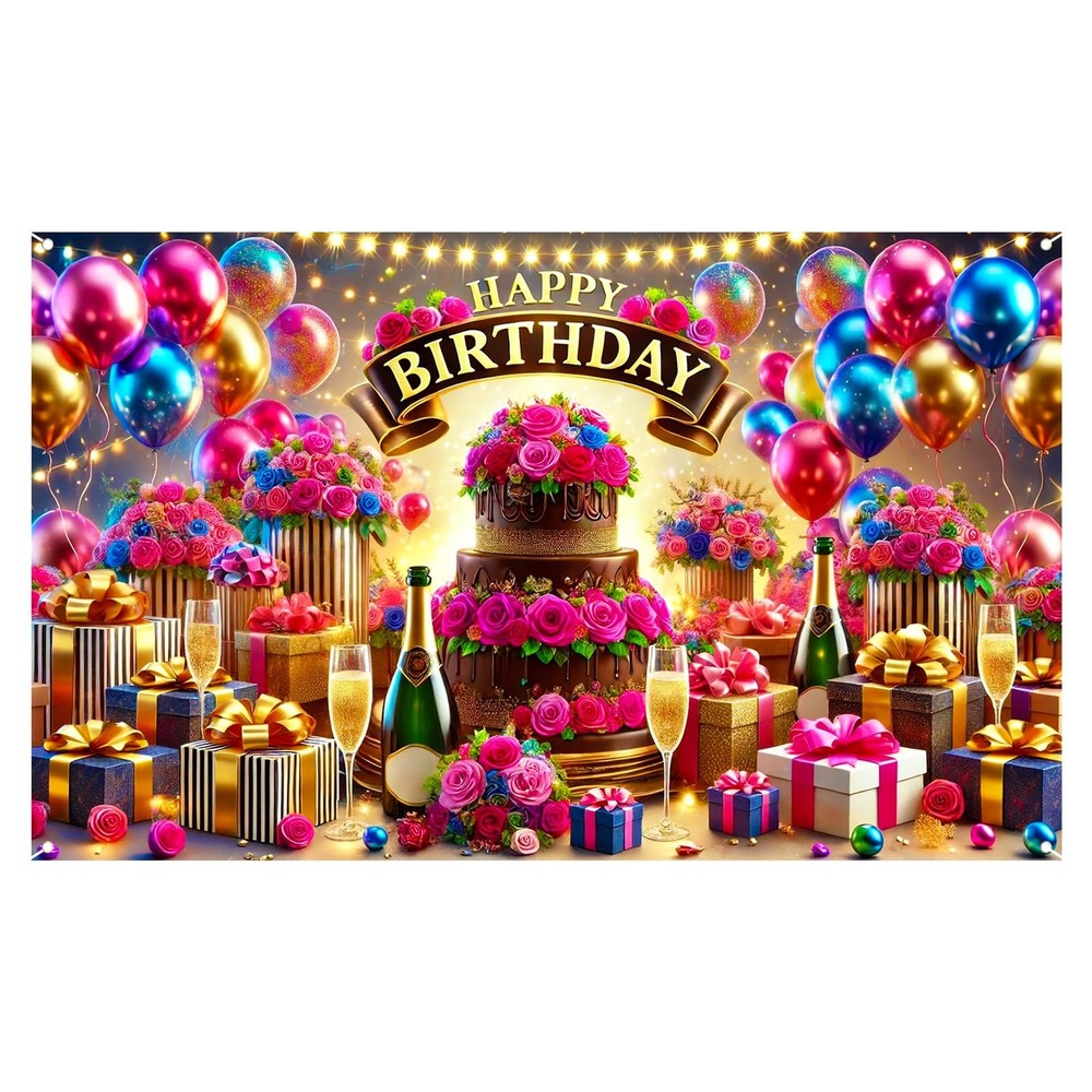 70×43″ Pink Floral Frame Banner