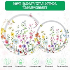 Wildflower Floral Disposable Tableware (Plates, Cups, Napkins, Utensils)