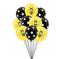 Happy Bee Day Balloons, 15 Pcs Latex Balloons Bumblebee Dots Confetti Balloon…