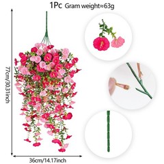 Silk Artificial Hanging Flower Vines Plant for Front Door Yard Decoration