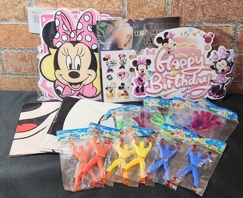 Disney Minnie Mouse Happy Brithday Party Supplies Banner Party Favors Balloons