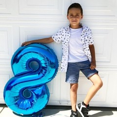 Metallic Blue Number 8 Balloon 40 Inch, 8 Balloon Number, 8th Birthday Decora…