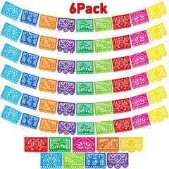 6 Pack Mexican Banner Party Banner 18FT iesta Cinco De Mayo Papel Picado Banners