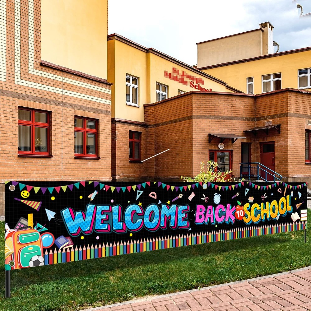 Welcome Back to School Banner 120×20 Inch, Yard Signs & Decorations