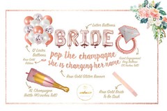 Rose Gold Bachelorette Party Decorations Kit Bridal Shower Balloons Supplies