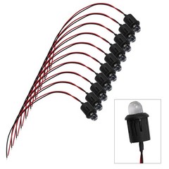 12V Clear LED Bulb 10 Pack Pre Wired Cable for Ultra Bright Water Clear Lens