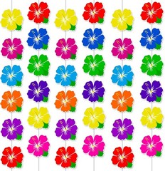 Hawaiian Hibiscus Flowers Garlands 6PCS Tropical Party Decoration Luau Aloha Han