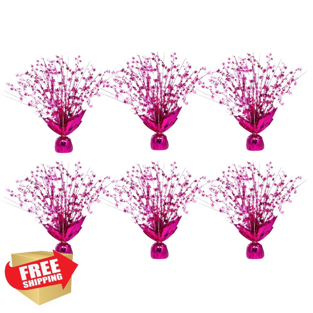 6 Pack Metallic Foil Spray Centerpiece Stars for Wedding, Birthday, Anniversa…