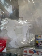 Balloon Arch Kit w/ Strip & Glue, Blue/Beige/White Latex Balloons, Plastic