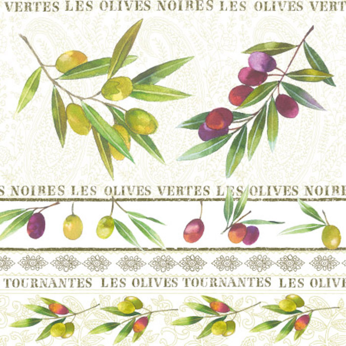 Paper Cocktail Napkins 40 pcs 10″x10″ Tapenade Olives Wine, Winery, Greek