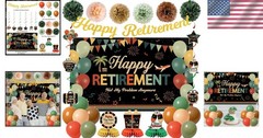 Complete Colorful Retirement Celebration Kit with Banner & Centerpieces – Unisex