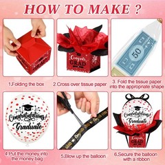Graduation Pull Money Balloon Box Surprise Kit for Cash Graduation Party Ball…