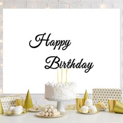 7x5ft Black Happy Birthday Backdrop White Birthday Minimalist Art Photo Photo…