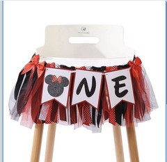 Minnie Mouse One Year Old Birthday Party High Chair Decoration Banner