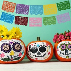 60 Pieces Mexican Party Banners Altar De Ofrendas Supplies Kit Dia De Los Muerto