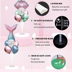 Mermaid Table Decoration Balloon Holder Kit 4 Sets with 2 Shell Foil Balloons…