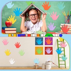 360 PCS Hand Cutouts Paper Shape Assorted Color Handprint Blank Creative DIY