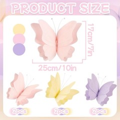 Butterfly Party Decorations Hanging Butterfly Decorations 6Pcs Crepe Paper Ga…