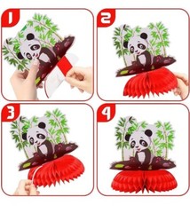 7 PCS Baby Jungle Animals Honeycomb Centerpieces, Jungle Theme Party Honeycomb