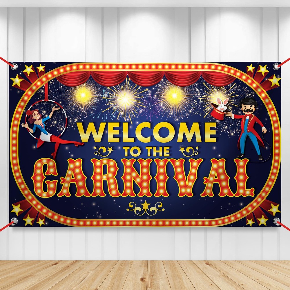 , Welcome to The Carnival Banner – XtraLarge, 72×44 Inch | Carnival Decoratio…