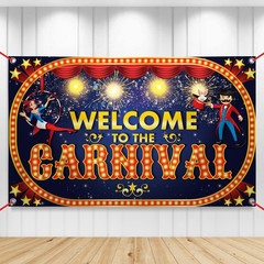, Welcome to The Carnival Banner – XtraLarge, 72×44 Inch | Carnival Decoratio…