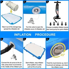 Inflatable Floating Dock, 8 ft x 6 ft Platform with Air Pump & Carry Bag 6 Inch