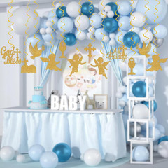 Mi Bautizo Party Decoration Baptism Decorations 24Pcs Hanging Swirls Decoration