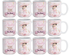 Recuerdos para Bautizo, Set 12 tazas de cerámica de 11oz Personalizadas