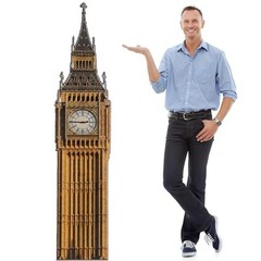 6 Feet British International Party Decorations Big Ben Cardboard Cutout Stand