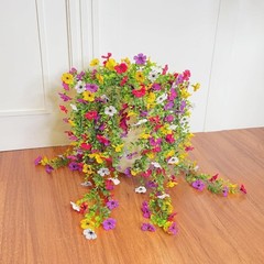 Plastic and Silk Eucalyptus Hanging Plant Garland 78cm Violet for Home Decor