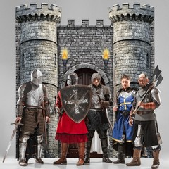 4 Pcs Medieval Door Decorations Set Knight Castle Door Covers Stone Tower Cas…
