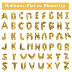 98 Pcs Gold Letter Balloons, Custom 3 Set A-Z Set for Personalizing Names & P…