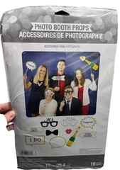 Wedding Party Photo Booth Props – 10 Count – Glitter Gold & Black Assorted Pack