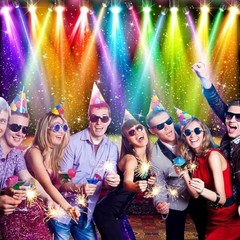 Rainbow Stage Disco Backdrop for Photography 70s 80s 90s Colorful Disco 7X5ft