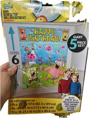 SpongeBob Square Pants Giant Scene Setter Wall Decorating Kit 5 Piece Set 6 Ft
