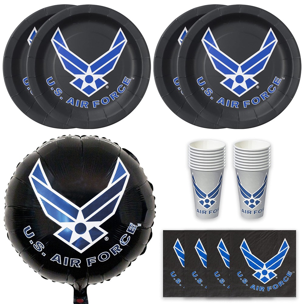 Official U.S. Air Force Party for 16 guests; includes 16 ea. Lg. 9” Plates, N…