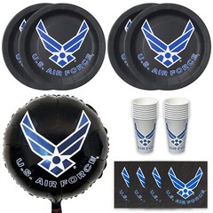 Official U.S. Air Force Party for 16 guests; includes 16 ea. Lg. 9” Plates, N…