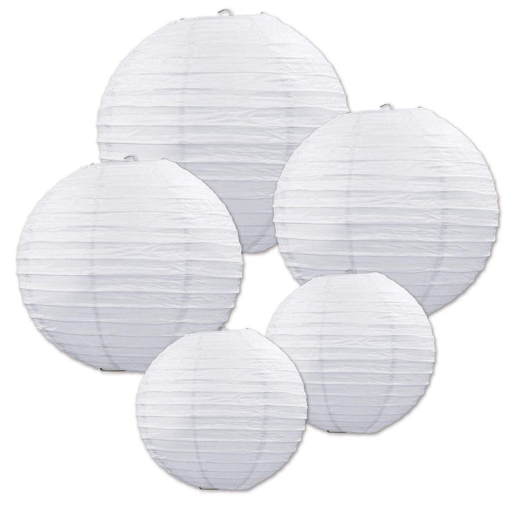 Beistle White Paper Lantern Assortment – Wedding | Party Supply | Decoration