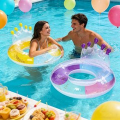 2PCS 30IN Inflatable Swim Tube Raft with Summer Fruits Painting,Pool for Swim…