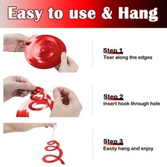 30 PCS Black Red Hanging Swirl Party Streamer Ceiling Spiral Decor