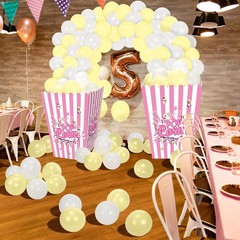 2 Pack Giant Popcorn Prop Cardboard Stand up with Balloons Movie 3D Popcorn B…
