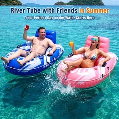 Pool Float Adult, 55″ Large Inflatable River Float, River Tubes for Floating …