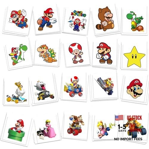 60 Pcs Cartoon Temporary Tattoos for Kids, Children’s Temporary Colorful B