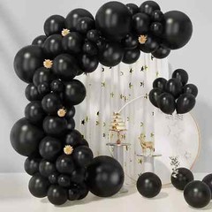 Black Balloons 85 pcs Black Matte Latex Balloon Garland Arch Kit 5/10/12/18 NEW
