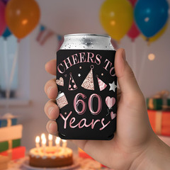 60th Birthday Decorations for Women, 24 Pcs 1966 Can Cooler Sleeve | Vintage Ros