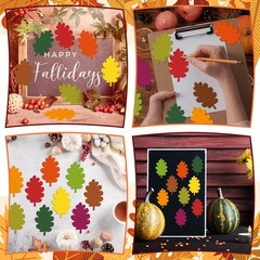 720 PCS Maple Leaf Paper Cutouts 3.9 Inch Autumn Fall Bulletin Board Decor