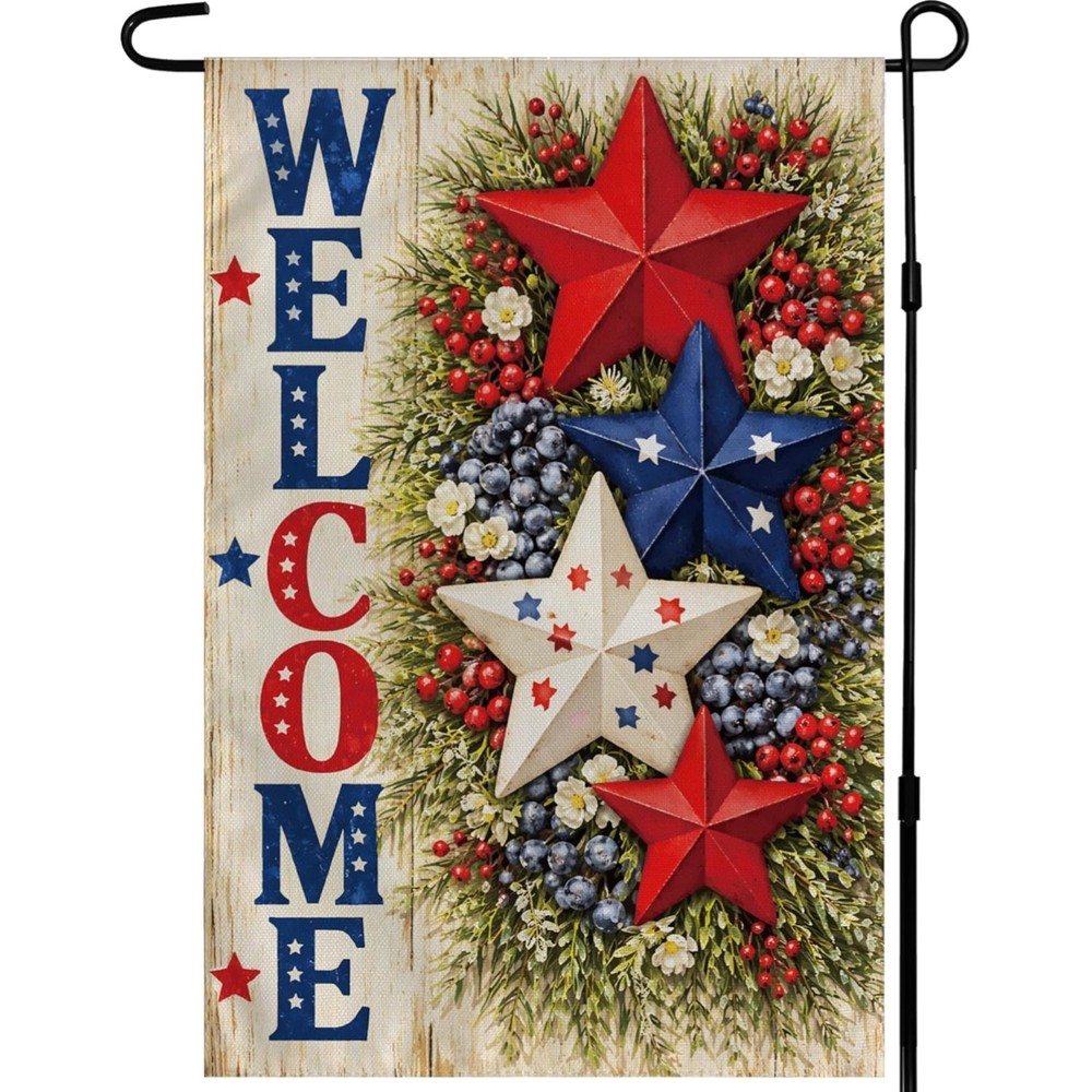 4th of July Decorations Garden Flag Double Sided Patriotic Banner
