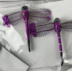 Dragonfly Decorations 2 Pack Purple Color Home Garden Wall Decor NEW