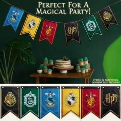 Harry Potter Gifts Banner Decorations Set of 6 Hogwarts House Multi Flags